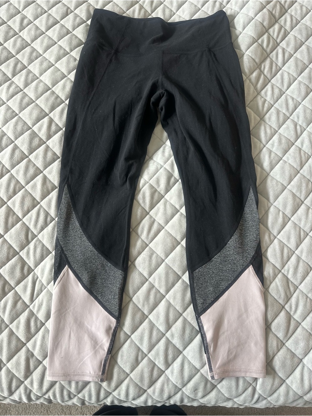 Athleta Black and Light Pink Leggings